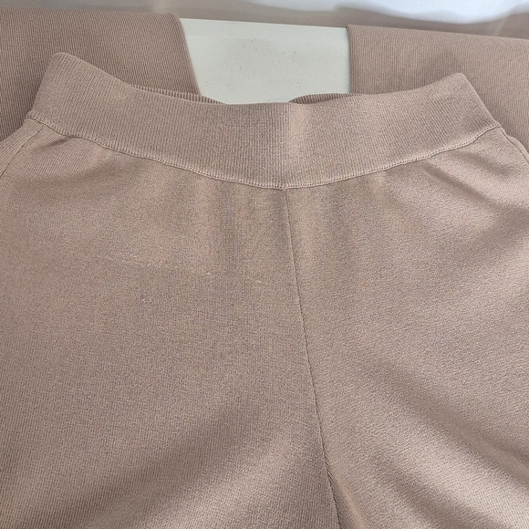 Tahari Pull-On Wide Leg Pants Elastic Waistline Ankle Slit Colorblock - Size S/6 - Picture 3 of 11